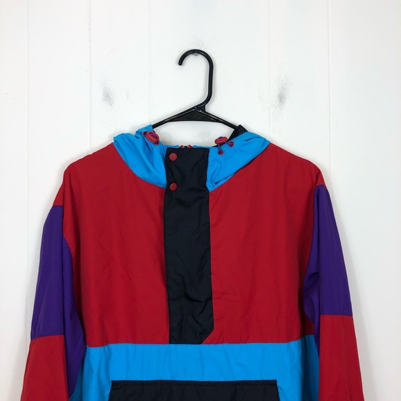 Kolby Black Colour Block Anorak Windbreaker Sz S - Picture 2 of 6